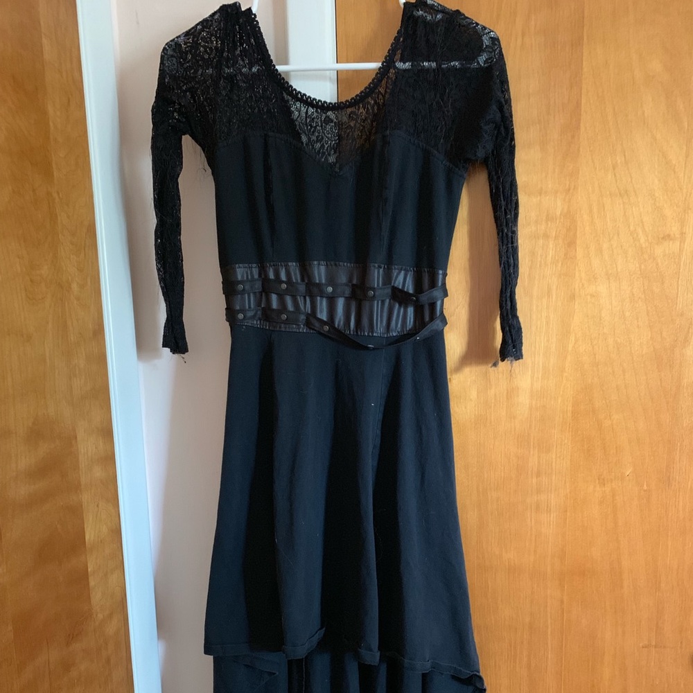 Black dress w/ lace top and high-low bottom (Med.)